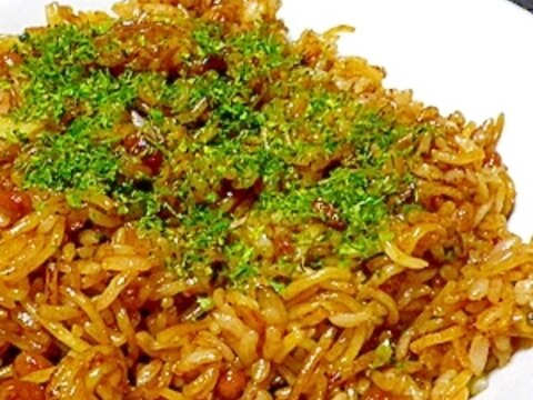 スプーンでガッポンガッポン!納豆そば飯